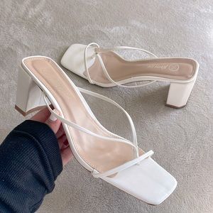 Nasty Gal Square Toe Block Heal Sandal